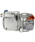 Reliable 18CC Electric Auto AC Compressor for Refrigerated Trucks And EV Haulers, compact aluminum unit, side view.