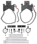 Top Shelf Shaft Alignment Clamp Set For Electric Motors Pumps And Compressors With Quick 3/8 Inch Dead Accurate Setup components laid out for use.