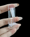 Heavy Duty Clear Shelf Support Pegs With Self Locking Grip For 5/16 Inch Holes And 19/32 Inch Thick Shelves Rock Solid 50 Pack held in hand