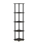 Turn N Tube Corner Shelf 5 Tier Bookshelf With Open Storage For Living Room Home Office Garage Bedroom Espresso Finish