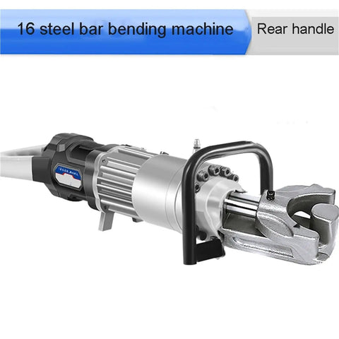 AOXHUGB Electric Hydraulic Rebar Bender, Professional Steel Bar Bending Machine For 4-16mm Rods rear handle detail.