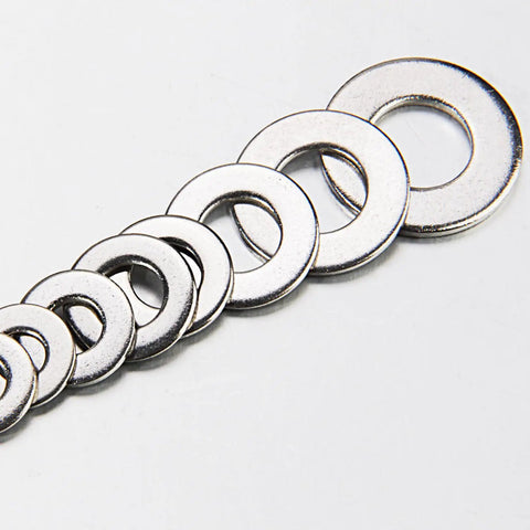 SAE Flat Washer Set 550 Piece Stainless Steel Assortment For Screws and Bolts, various sizes displayed.