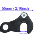 2 Pack Rear Derailleur Hanger Plate Black Tail Hook Converter for Bikes, Size 55x35x10 mm, Iron, Easy to Install, Built to Last