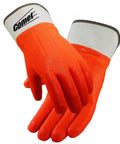 Comet Insulated PVC Coated Work Gloves with Safety Cuff in Hi Vis Orange, textured grip, foam insulation, 12 pack