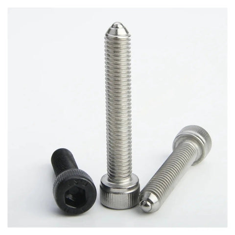 Badass Stainless Steel and Carbon Steel Ball Spring Plungers with Hex Socket Setscrews, three different sizes of threaded push pins.