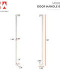 Push Pull Door Handle Set For 60 Inch Doors, Dual Sided Stainless Steel Hardware In Brushed Satin Nickel, Perfect For Home Office Glass Wood Barn And Storefront Doors, Sleek Modern Entry Solution with 60-inch dimensions