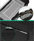 Close-up of Beefy High Capacity Plastic Tool Box With Lift Out Organizer Tray Durable Storage Case for Tools