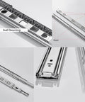 Heavy Duty Stainless Steel Drawer Slides With 3 Fold Full Extension And Ball Bearing Runners, Side Mount, detail view