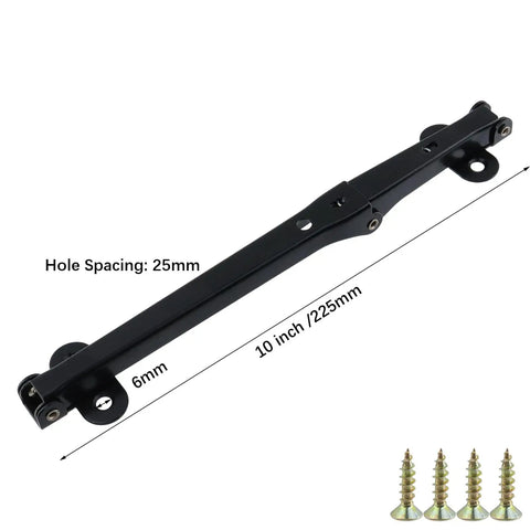 Go To Folding Table Hinges For Smooth 0 To 180 Degree Opening, length 225mm, black metal with mounting screws