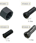 Parts of Collet Cone Set For Die Grinders Five Piece Kit With Two 6.35mm Cones One 6mm Cone One 3mm Cone Plus Pro Grade Collet Nut