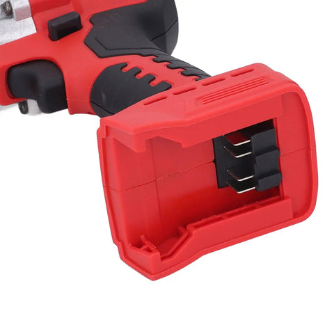 Close-up of the battery compartment of the Bewinner 800W Cordless Metal Shears With Brushless Motor.