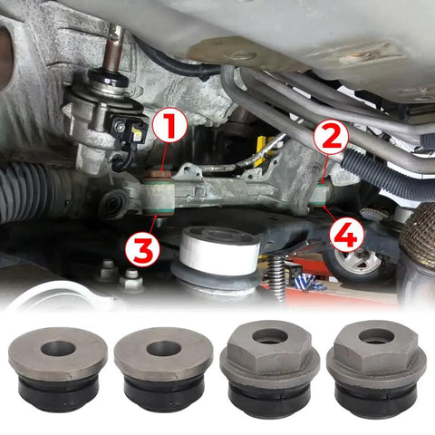 Ford Explorer Rack And Pinion Bushings Kit Four Piece Upgrade For 2010 2011 2012 2013 2014 2015 Models, Heavy Duty Alloy Bushings