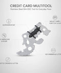 Stainless Steel Credit Card Multitool Wallet Insert With Bottle Opener For Everyday Carry Slim EDC Card Tool With One Piece Design
