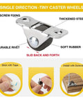 8 Pack Silent Mini Caster Wheels 0.5 Inch for Carts and Trolleys, tiny rubber wheels with steel brackets and installation options