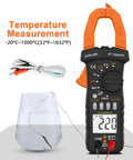 Bluetooth Clamp Meter For Electricians And DIY Projects TRMS 6000 Counts measuring temperature with glass and probes