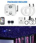 Dual Color 32W Fiber Optic Starlight Headliner Kit With 2300 Fibers, ceiling installation, remote control, app features, 16.4 Ft Run