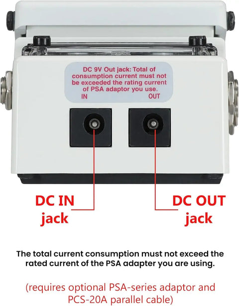 DC jacks on Chromatic Tuner Pedal Bundle With High Brightness LED Meter Accu Pitch Sign Guitar And Bass Modes