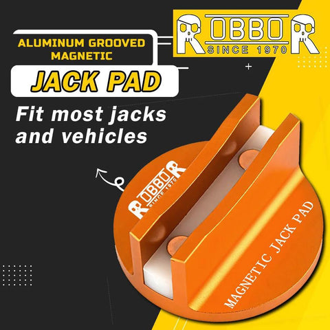 Robbor pinch-weld jack pad, orange aluminum magnetic jack puck for frame rails
