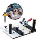 Rail Coping Sled With 45 Degree Chamfer Router Bit for Pro Grade Woodworking, stable cutting jig setup with handles and clamp