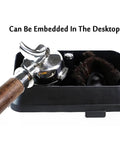 Go-To Electric Portafilter Cleaner And Knock Box Combo, 150W Auto Espresso Grounds Sweeper For Daily Baristas with scraper and brush.