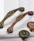 Two Pack Zinc Alloy Cabinet Handles With Antique Bronze Finish Drawer Knobs For Wardrobe And Cupboard Doors Single Hole Mount