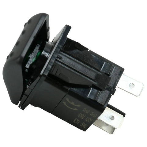 12V 20A Waterproof LED Rocker Switch for Boats Marine Grade SPST 3 Pin On Off with Green LED Indicator and Weatherproof Design