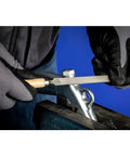 Six Piece Four Inch Key File Set With Handy Wooden Handles In Protective Plastic Pouch used for precise metal filing.