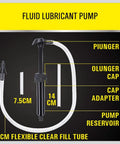 Image of Hand Transfer Fluid Pump For Transmission Gear Oil And Differential Fluids, showing plunger, adapter, and fill tube.
