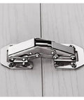 Rotating Concealed Cabinet Hinges With Foldable Design Hydraulics Soft Close No Drill Installation on wood surface