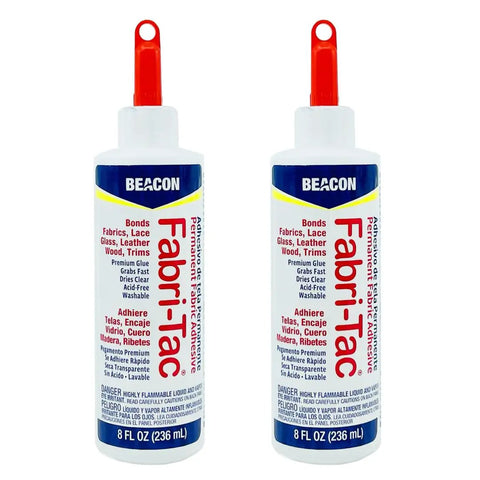 Fast Drying Fabric Glue For Fabrics Canvas Lace Wood And More That Dries Crystal Clear In Minutes And Forms A Permanent Bond Fully Cures In 24 Hours Ideal For Repairs Crafts Hems And Transformations It Works Like A Charm 8 Ounce Bottle Two Pack