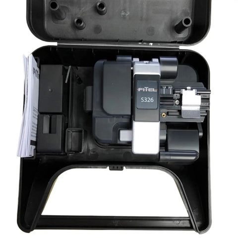 Pro S326 Fiber Optic Cutting Knife For Precision Fusion Splice Machine Use in compact case with accessories.