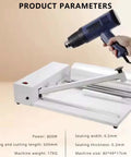 Heavy Duty Manual Shrink Wrap Machine With Heat Sealing And Cutting Blade, 800W power, 600mm sealing length, efficient for packaging.