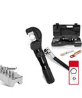 Hydraulic Crimping Tool Pliers With 180 Degree Swivel Head For Battery Cables And Power Wires Aluminum Body with die sets and accessories.