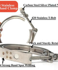 4 Inch Exhaust V Band Clamp For Flange Kits Stainless Steel No Flanges Heavy Duty Rust Resistant Easy Bolt Up Clamp With M8 Bolts For 4 Inch Flange Joint T304 Grade featuring 304 welded band and T-bolt