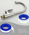 Heavy Duty Teflon Tape For Plumbing Half Inch Wide And 520 Inches Long High Density PTFE Thread Sealant displayed with faucet
