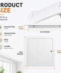 Heavy Duty Aluminum Access Panel For Drywall With Key Lock dimensions showing aluminum alloy frame and galvanized steel inner panel.