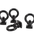 Hella Tough Stainless Steel T Track Mount Tie Down Anchors With M8 Heavy Duty T Slot Locking Rings in black, designed for secure cargo.