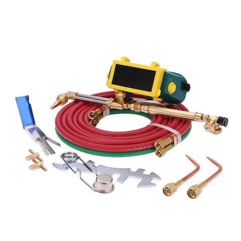 Brass Torch Welding And Cutting Kit With Dual Gauge CGA540 CGA200 12ft twin hose and accessories for auto repair and fabrication