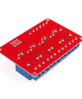 4 Channel 5V Relay Module with Optocoupler Isolation and High and Low Level Trigger Red Board, top view for Arduino Raspberry Pi.