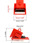 Universal Six Pack Circuit Breaker Lockout Kit For 480/600V Single Pole With Clamp Style Gear and dimensions illustration