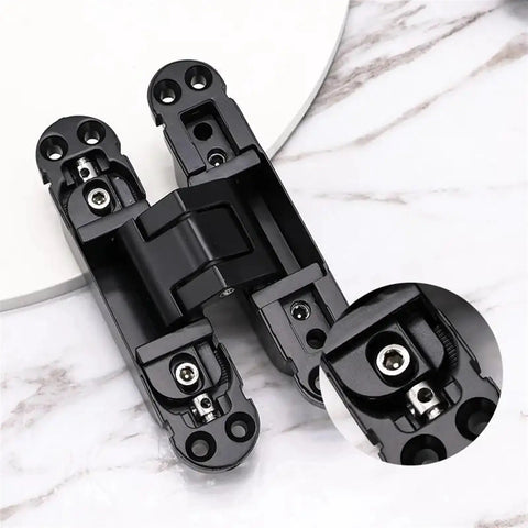 Matte Black 3D Adjustable Self Closing Hydraulic Hidden Door Hinge Soft Close 180 Degree Concealed Door Hinge