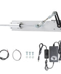 Upgraded 24V DIY Reciprocating Linear Actuator With Adjustable Stroke From 30 To 150mm 120 RPM No Load 40 Lb Push Includes Switching Power Supply For Projects And Automation shown with components