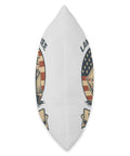 Side view of Patriotic Throw Pillow With Retro Sailboat Design, Red White And Blue Flag Vibe For Your Couch, Land Of The Free Since 1776