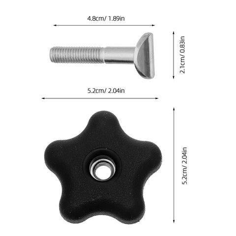 Heavy Duty Lawn Mower Handle Knob Kit With 3 Pack Locking Screws And Bolts For Pushmowers, Wide Compatible Grip Attachment Parts Made From Tough Plastic And Metal For Garden Tool Fixes, black knob 5.2cm