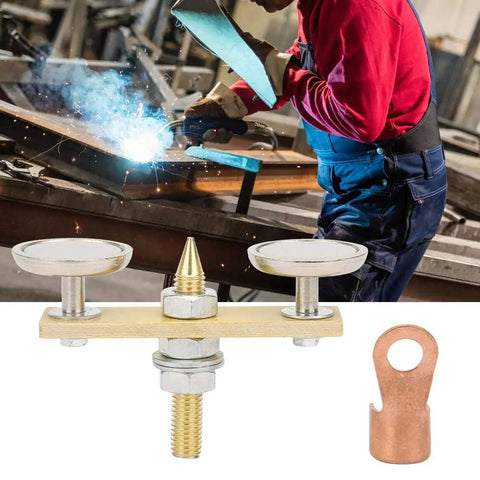Heavy Duty Welding Magnet Head With Super Strong Suction Power perfect for secure grounding setup, featuring brass build and 36mm disk.