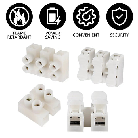 100 Piece Wire Connectors Kit With Plug And Play Quick Terminals For DIY Electronics And LED Strips, flame-retardant connectors