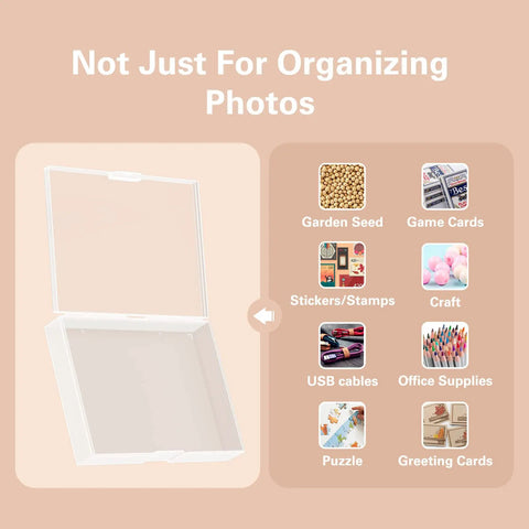 5x7 Photo Storage Box Set With 8 Inner Photo Cases Ultra Roomy Capacity Holds Up To 1000 Photos open case with organized items