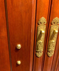 Kick Up Your Space With Slick Vintage Bronzed Copper Decorative Cap Nails 12mm rustproof hardware on wooden wardrobe.
