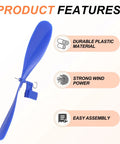 Plastic Propeller Set For RC Planes And Helicopters Five Inch Fold Resistant Blades For STEM Projects Ready To Fly DIY Science Propellers Pack Of Ten Blue, shown with product features