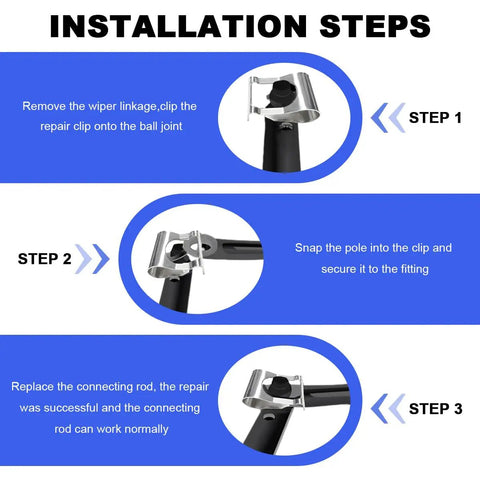 2 Pack Windscreen Wiper Linkage Clip Repair Kit For Damaged Connecting Rods Keeps The Rod From Slipping And Wiper In Sync Ensures Normal Operation Provides Extra Support To Prevent Loosening Or Deformation Essential Car Accessories installation steps